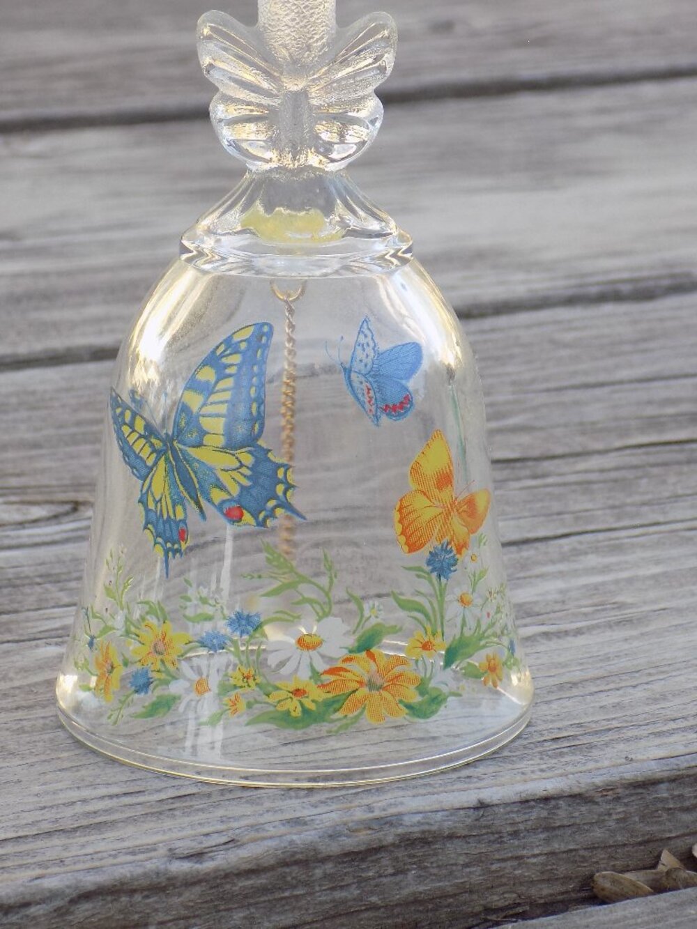 Crystal Bell Avon Butterfly Floral 24% Lead 1990 Collectibles